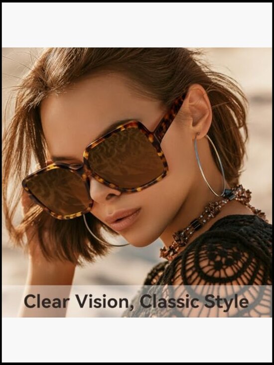 Oversized Square Sunglasses with UV400 Protection Polarized Acetate Fashion